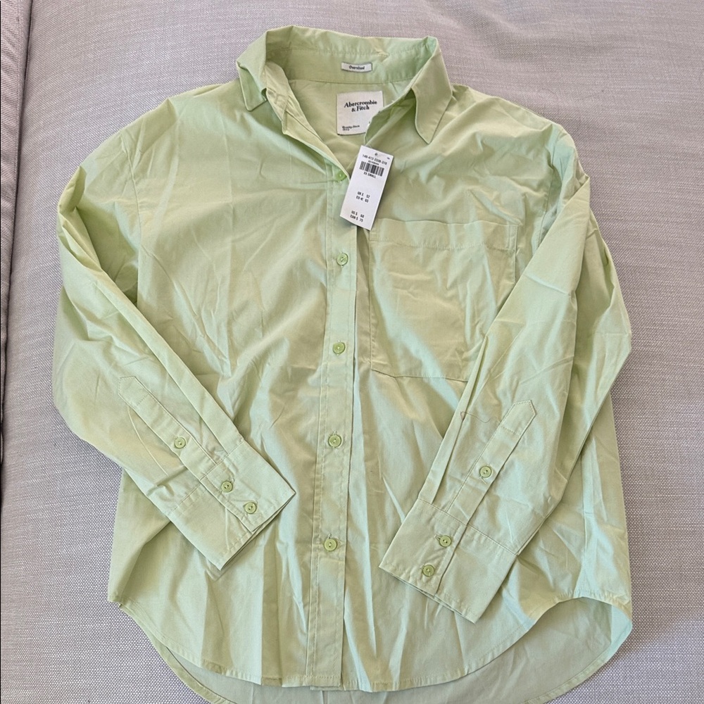 Abercrombie & Fitch Light Green Button-Down Shirt